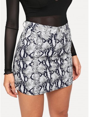 Snake Print Skirt