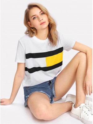 Striped Print Tee