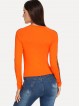 Neon Orange Check Print Raglan Sleeve Fitted T-shirt