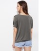 Feather Print Split Shoulder Tee