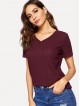 V-neck Ribbed Knit Tee