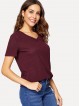 V-neck Ribbed Knit Tee