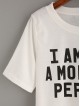 White Letter Print T-shirt