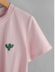 Cactus Embroidered Knot Side Tee