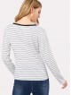 Contrast Collar Pinstripe Tee