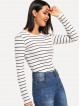 Rib Knit Striped T-shirt