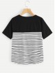 Contrast Sequin Striped Tee