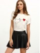 Short Sleeve Heart Print T-shirt