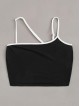 Asymmetrical Neck Crop Top