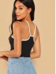 Contrast Tipping Ribbed Knit Cami Top