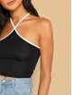 Contrast Tipping Ribbed Knit Cami Top