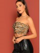 Tiger Print Crop Bandeau Top