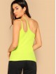 One Shoulder Ribbed Knit Neon Yellow Top