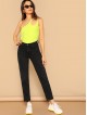 One Shoulder Ribbed Knit Neon Yellow Top