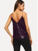 Double V-neck Sequin Cami Top