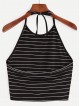 Halter Striped Crop Top