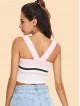 Thick Strap Striped Crop Top