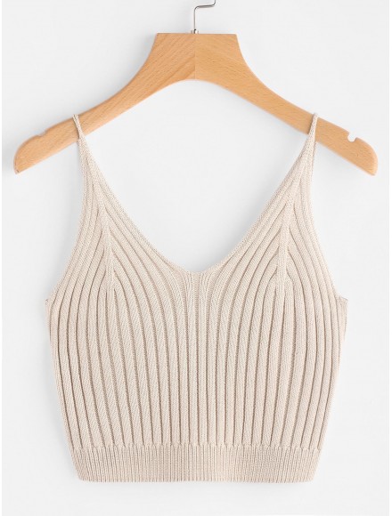 Rib Knit Crop Cami Top