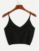 Ribbed Knit Crop Cami Top