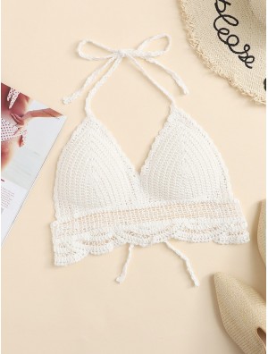 Hollow Out Crochet Halter Top