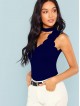 Scallop Trim V-Cut Neck Tank Top