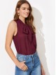 Tie Neck Solid Top