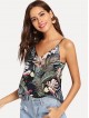 Tropical Print V Neck Cami Top