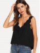 Plunging Neck Scallop Edge Top