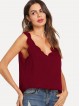 V Neck Scallop Edge Top