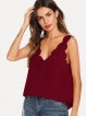 V Neck Scallop Edge Top