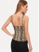 V-cut Front Snakeskin Fitted Top