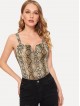 V-cut Front Snakeskin Fitted Top