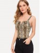 V-cut Front Snakeskin Fitted Top