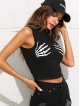 Skeleton Hands Print Crop Top