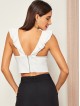 Layered Ruffle Trim Crop Top