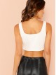 Thick Strap Solid Crop Top