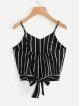 Knot Back Striped Cami Top