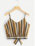 Vertical Stripe Knot Back Vest