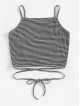 Criss Cross Knot Hem Striped Cami Top