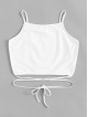 Criss Cross Knot Hem Solid Cami Top