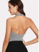 Tie Front Ribbed Halter Top