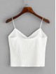 Button Front Ruched Detail Rib-knit Cami Top