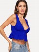 V-Neckline Ruffle Hem Top