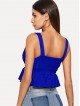 V-Neckline Ruffle Hem Top