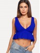 V-Neckline Ruffle Hem Top