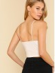 V Neck Ribbed Crop Cami Top