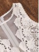 Scallop Lace Applique Exposed Zip Tulle Tank Top