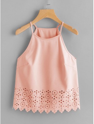 Scallop Laser Cut Cami Top