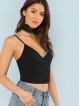 Backless Surplice Wrap Crop Cami Top