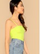 Rib-knit Neon Lime Cami Top